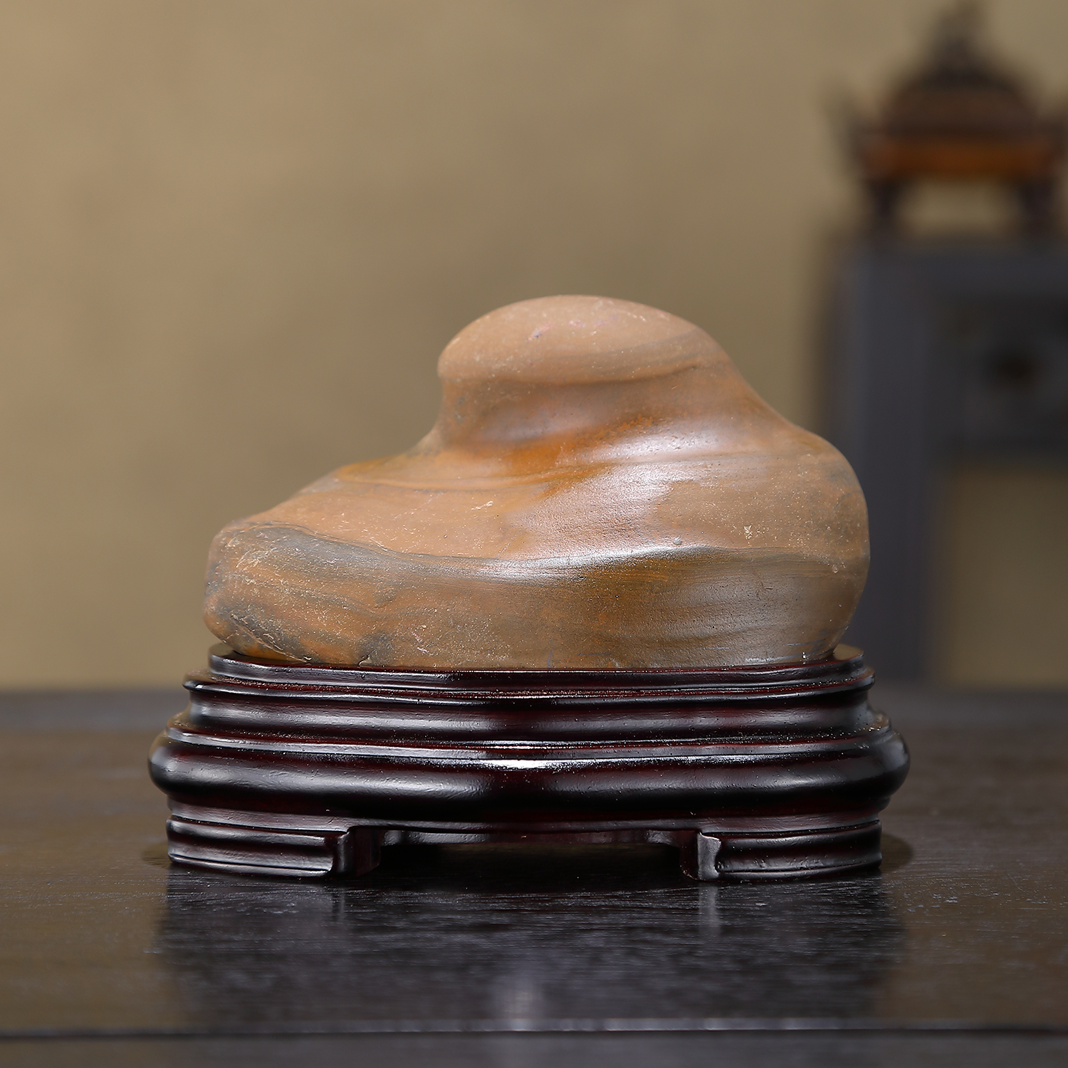 顶爷天然原石奇石【弥勒佛大湾石】收藏摆件镇宅招财靠山石把玩件