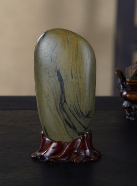 顶爷奇石原石靠山长江石收藏摆件