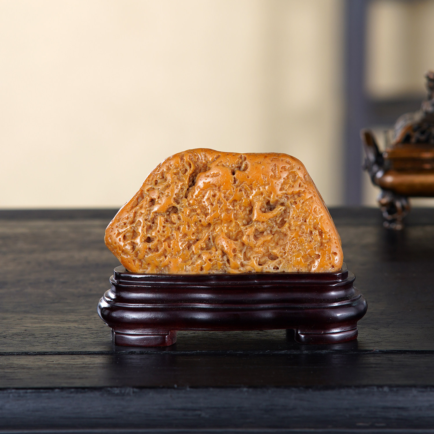 顶爷天然原石奇石【金髓凝岁&middot;天工藏珍】黄蜡石收藏招财靠山石