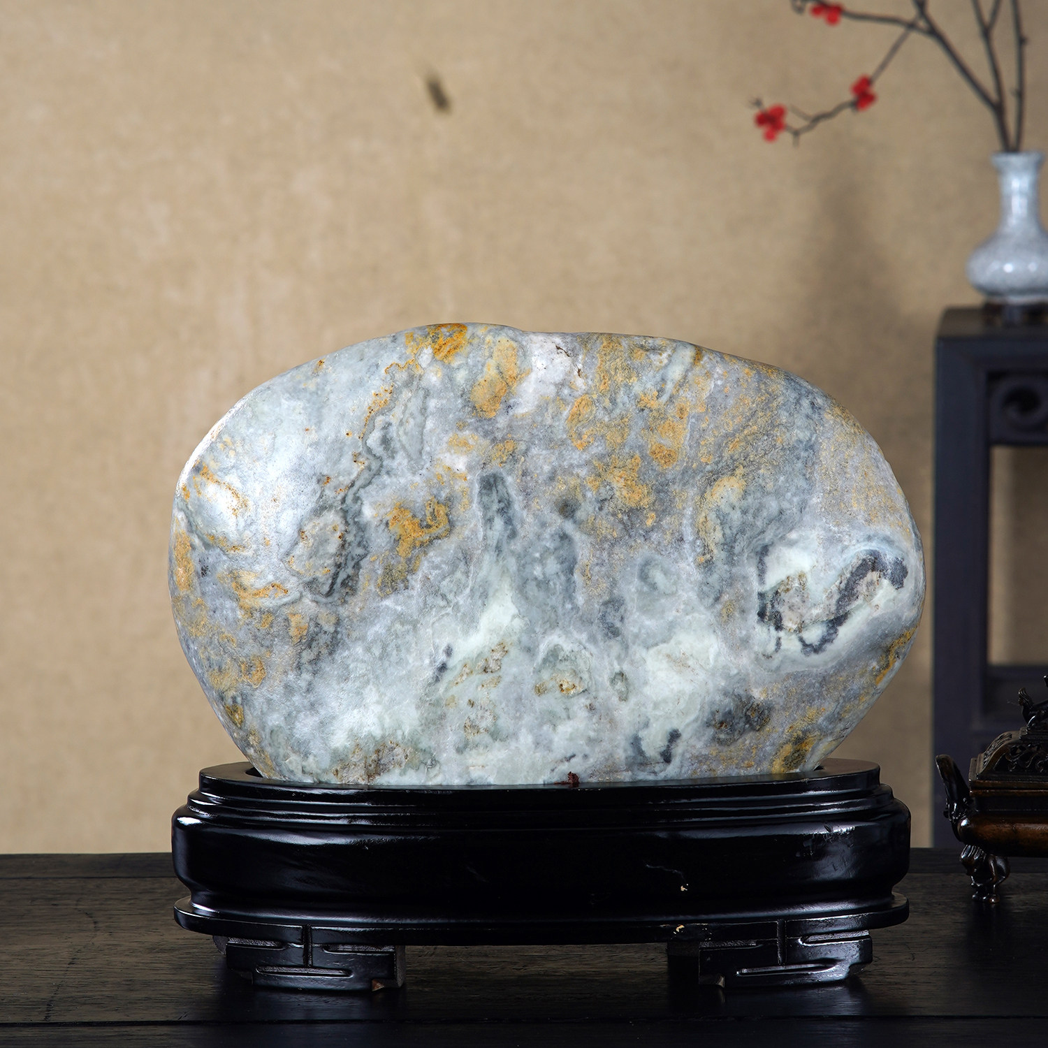 顶爷天然原石奇石【大漠遗韵】新疆卡瓦石收藏观赏镇宅靠山摆件