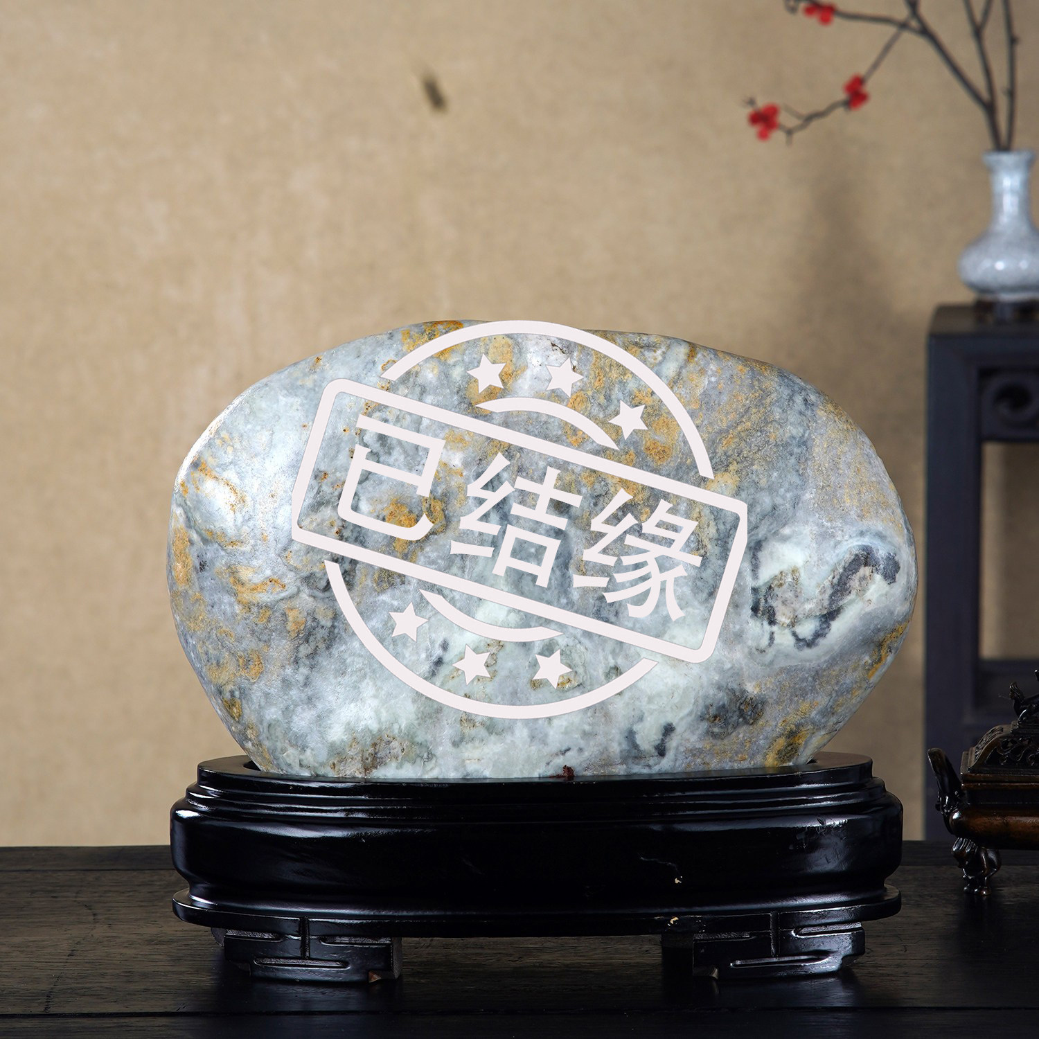 顶爷天然原石奇石【大漠遗韵】新疆卡瓦石收藏观赏镇宅靠山摆件