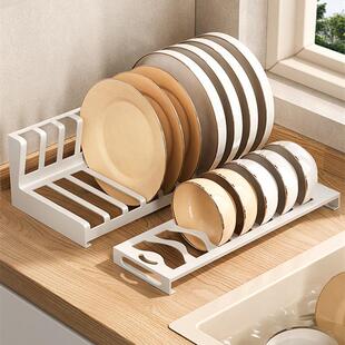 不锈钢抽屉碗碟架免安装厨房台面碗盘子收纳沥水架橱柜内置碗架子