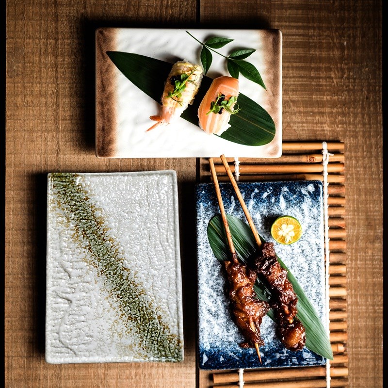 盘子特别好看的高级陶瓷餐盘烧烤盘长方形平O盘浅盘餐具日式刺身