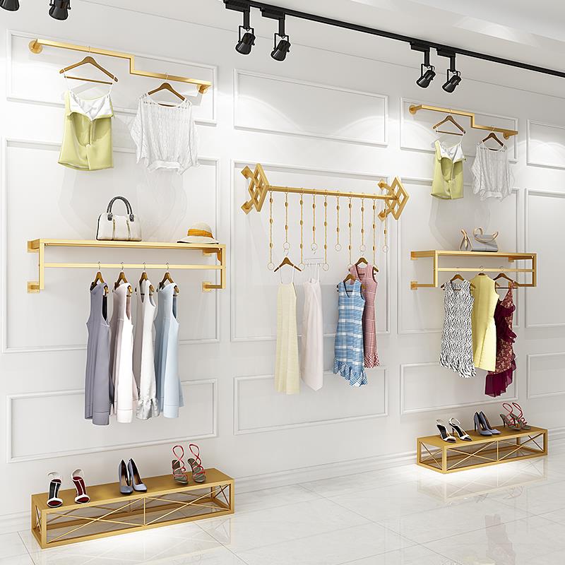 服装店装修设计用品陈列架童装店上墙架壁挂式挂衣架女装店展示架