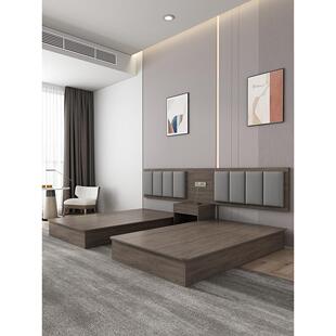 酒店家具标准房全套定制客房公寓民宿大床酒店双人床全季节酒店专