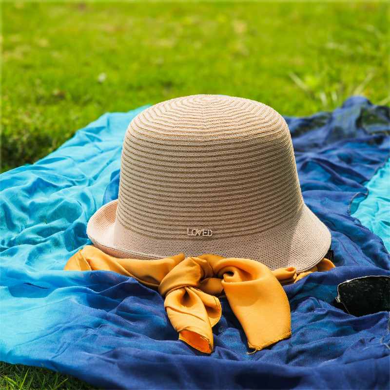 皮卡罗25春夏新款网红渔夫女帽透气防紫外线遮阳横条半反翘