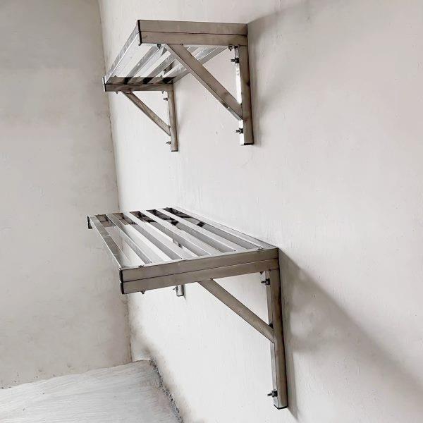 不锈钢挂墙三角架置物架壁挂式支架沥水厨房长条加厚车库墙壁货架