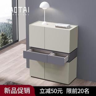 意式极简烤漆鞋柜家用门口玄关多功能多层储物柜设计师家具组合柜