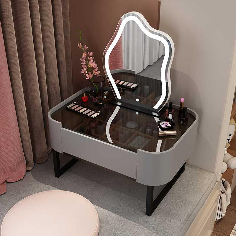 实木迷你梳妆台飘窗梳妆台小户型化妆桌榻榻米极简北欧