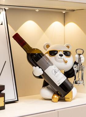 创意暴力熊轻奢红酒架摆件酒柜装饰品客厅电视餐柜家居饰品摆设