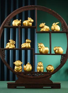 十二生肖摆件鼠牛虎兔龙蛇马羊猴鸡狗猪生日礼品生肖卡通牛吉祥物