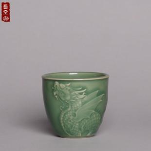 龙年系列手工主人茶杯龙泉青瓷梅子青不开片高档品茗杯个人杯 新品