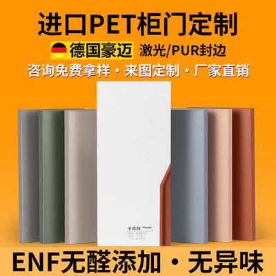 千年舟兔宝宝免拉手门板PET衣柜门 定制定做欧松板厨房橱柜门订做