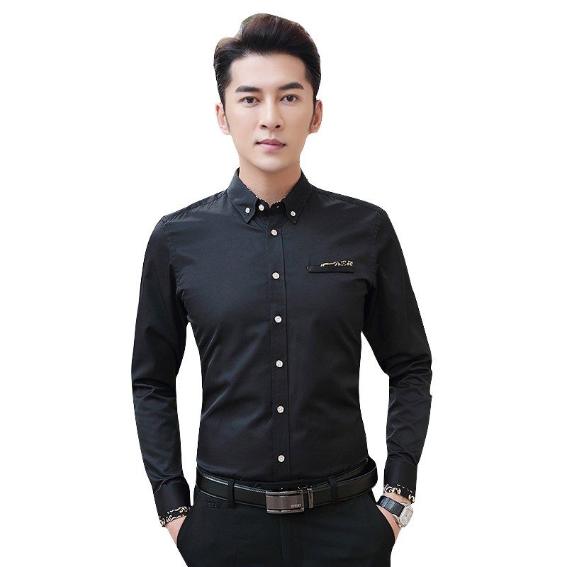 加绒深色衬衫男长袖秋冬季保暖印花年轻加厚村子带绒薄绒衬衣打底