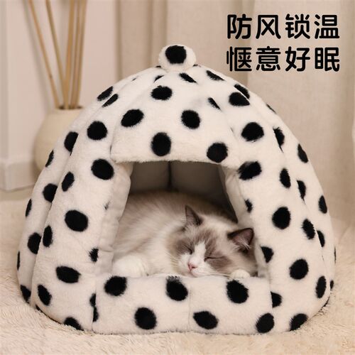 猫窝冬季保暖冬天封闭式安全感狗窝F加厚猫咪宠物垫子小型犬睡觉