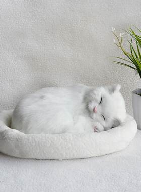 仿真猫咪玩偶g布偶会呼吸的小猫公仔动物摆件假猫娃娃毛绒玩具礼