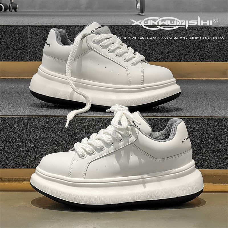 6CM厚底增高小白鞋男女休闲鞋子2025春季新款百搭松糕鞋情侣板鞋