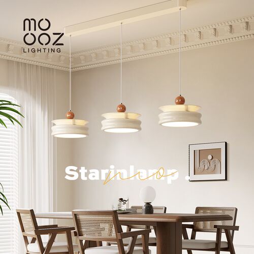 法式中古风餐厅吊灯2025新款饭厅灯具三头高级感奶油风餐桌吧台灯