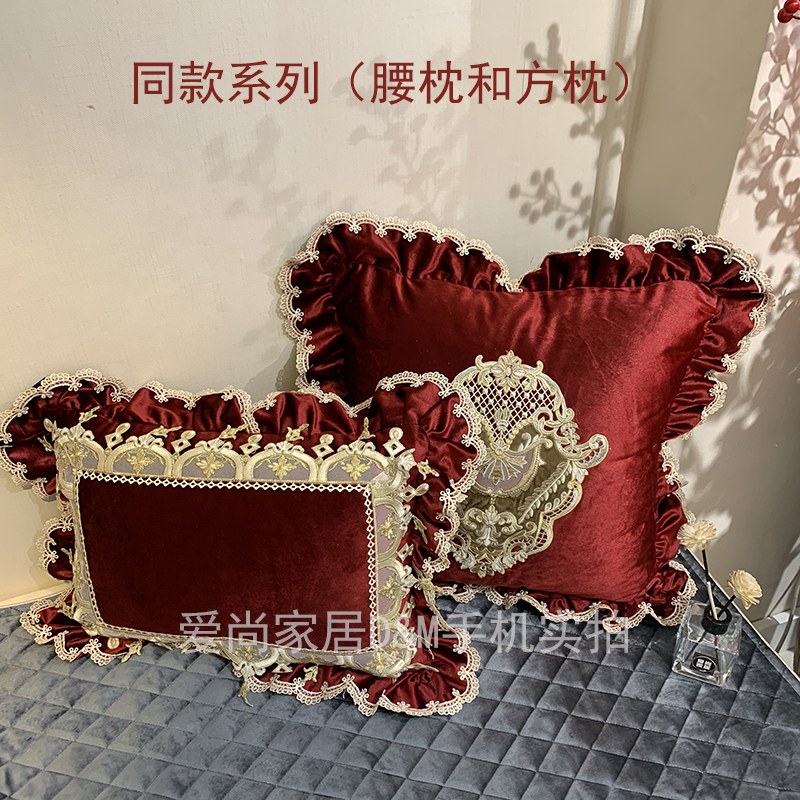 欧式抱枕套布艺方形沙发靠垫美式客厅飘窗靠枕卧室床头靠枕垫50cm