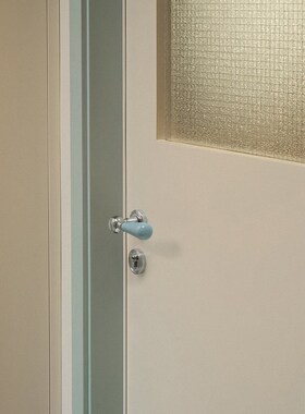 多巴胺蓝色卧室门锁室内房门锁静音磁吸门锁房间白木门彩色门把手