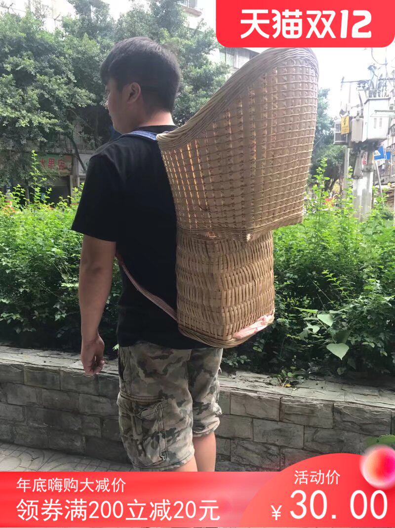 手工背篼娃娃婴儿童宝p宝小孩凉背篓背筐背椅背带椅子夹背儿竹编