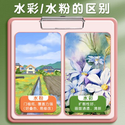 水彩水粉画 画颜料工具套组画 画画 画初学者儿童24色幼儿园小学