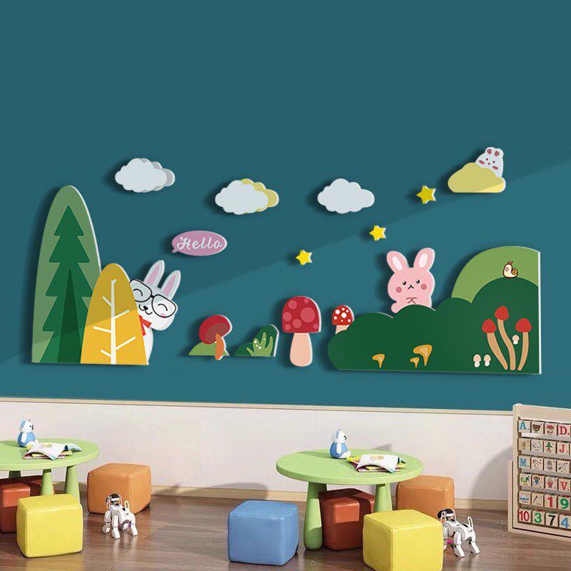 幼儿园墙面装饰环创材料主题文化墙成品楼梯走廊环境布置泡沫kt板