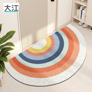 入户门地垫半圆丝圈脚垫防滑垫门外家用地毯进门口蹭土耐磨门垫子