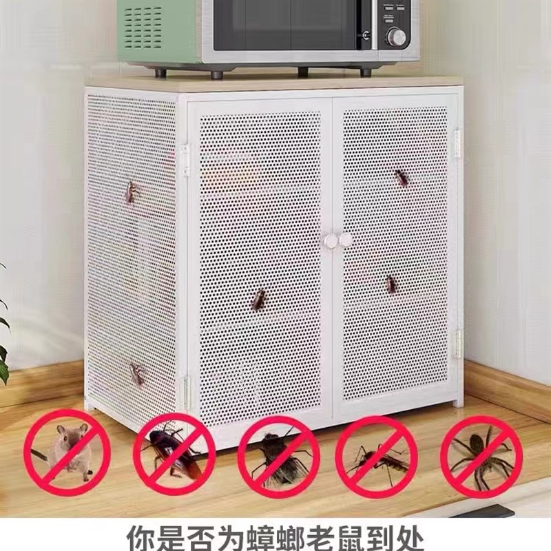 厨房碗柜家用碗碟沥水透气放剩菜置物架台面微波炉收纳小型储物柜