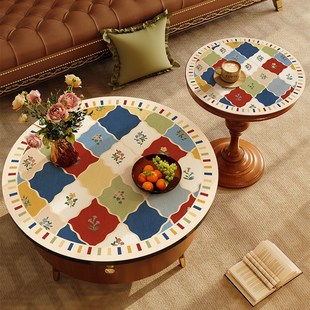 美式客厅圆桌桌布防水防油免洗圆桌垫小茶几圆桌保护垫圆形桌垫