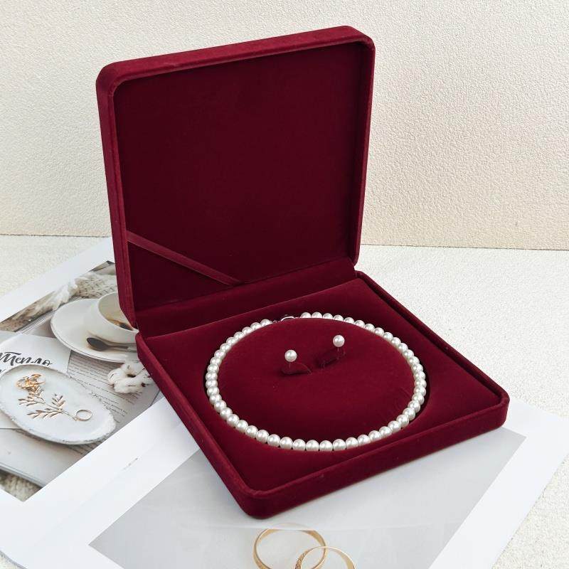 珍珠项炼 炼 套装盒子项炼耳环耳针手錬套装盒包装礼物盒女神节送