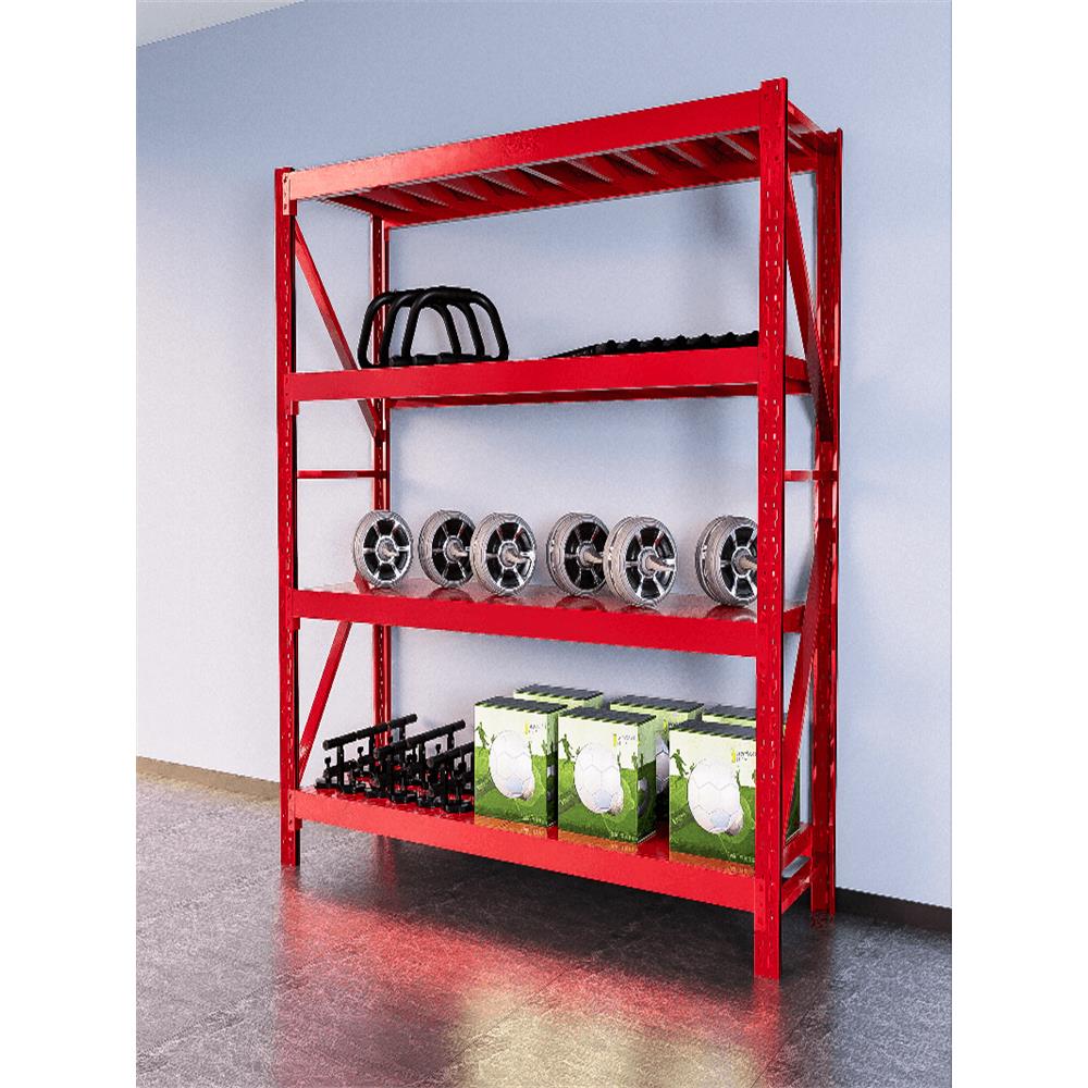 红色货架北京消防货架灭火器材展示架家用置物金属架多层货架层架