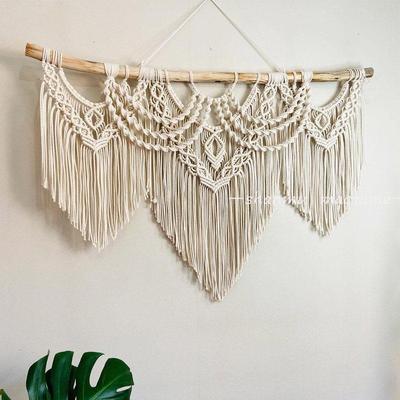 北欧民宿壁饰房间墙壁上软装饰挂件场景道具手工编织挂毯macrame