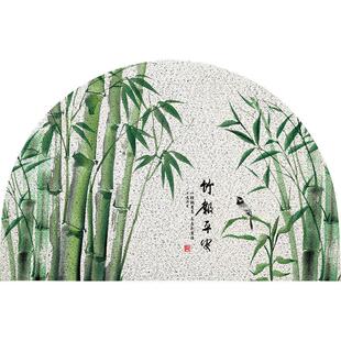 起贝绿色新中式半圆地垫进门地毯入户门口门外门垫室外玄关蹭脚垫
