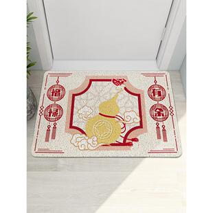 祁北新中国风富富优裕入口地垫入口门线圈地毯门外入口门垫脚垫