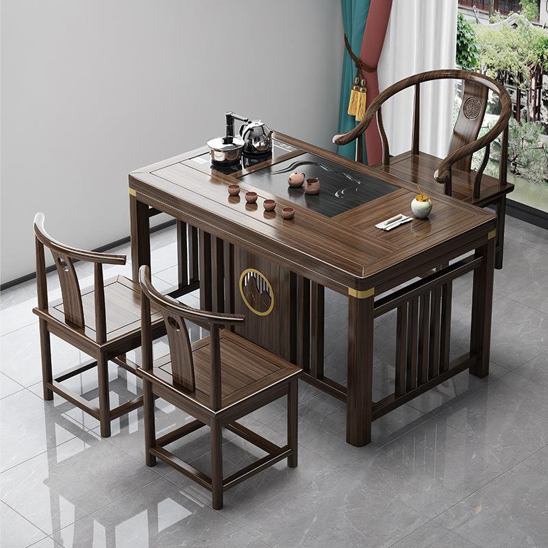 罗汉床茶桌椅组合实木全套简约功夫茶台一体烧水泡客厅新中式套装