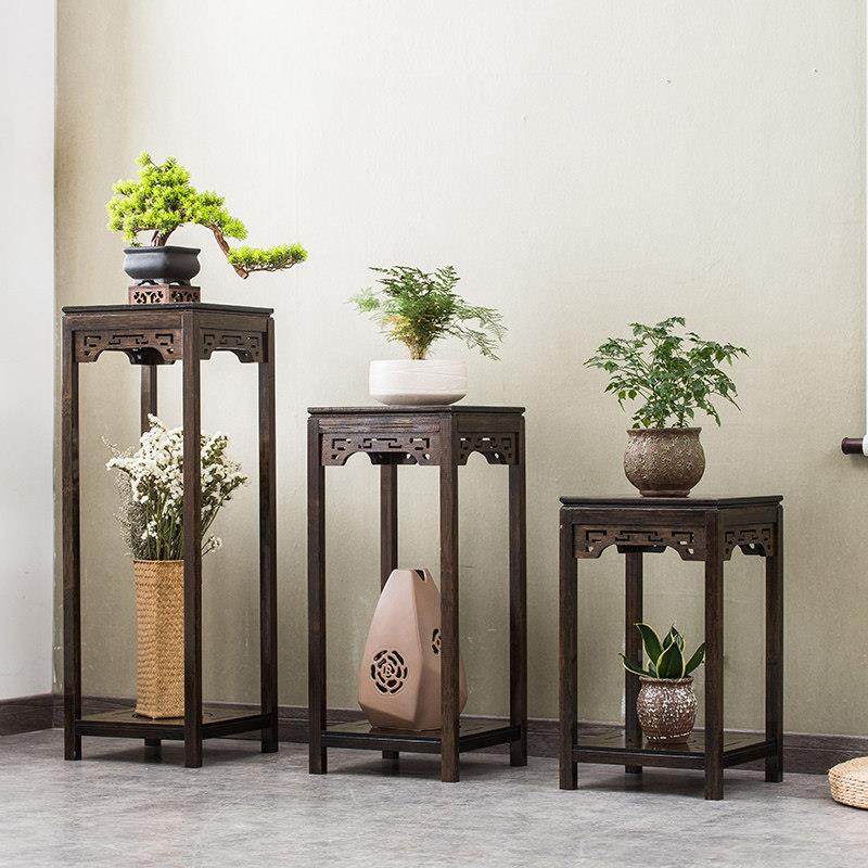 博古架竹木客厅小古董架置物架中式茶叶茶具摆件展示柜子彷古花架