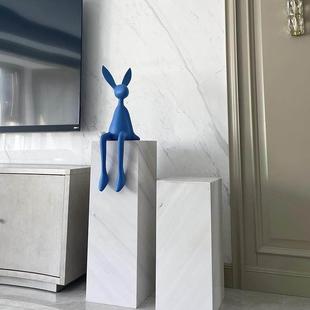 兔子摆件客厅板沙发电视柜旁玄样间坐姿吊脚轻关奢落落地兔摆地家