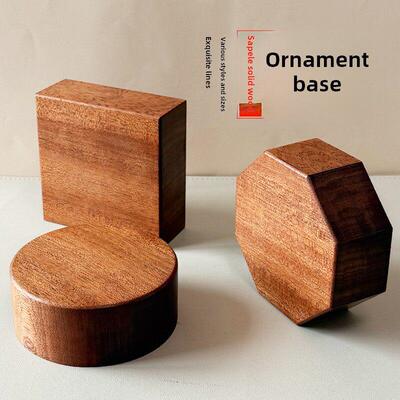 Sapele木基地乌木花瓶工艺品桌面加厚的高架定制创意实木基地