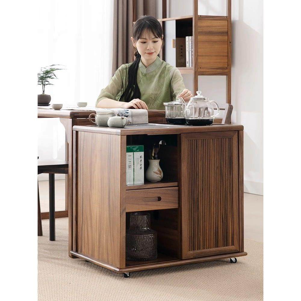 胡桃木茶水柜烧水壶一体可移动泡茶台实木茶车带轮茶边几功夫茶桌,住宅家具,家用茶台/茶桌,淘宝优惠券,粉丝福利购,淘宝优惠卷