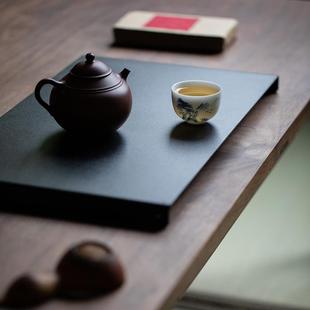 茶席摆件花瓶花盆景托盘底座 草木祠铁艺茶棚干泡盘壶承茶托盘日式