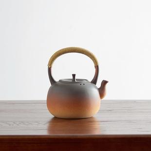 家用陶瓷烧水壶泡茶煮茶器一体提梁壶大号单壶陶壶电陶炉明火可用