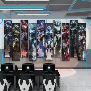 电竞屋房间布置高达挂画男生孩卧室机器人神器装 饰品海报墙面贴纸