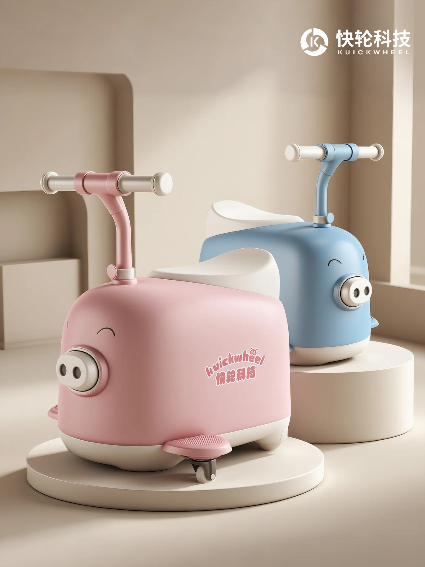 Kuailun Technology piggy bubble car, детский электрический самокат, самостоятельное скольжение ребенка, детская коляска, крутящийся автомобиль Изображение 1