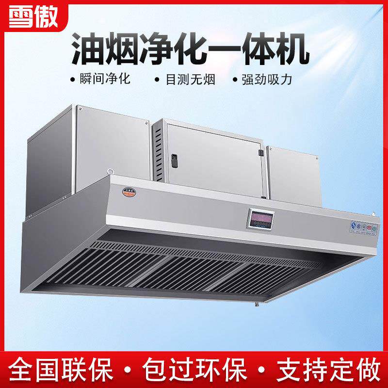 油烟净化一体机商用饭店厨房烟罩餐饮无烟低空排放净化器油烟机