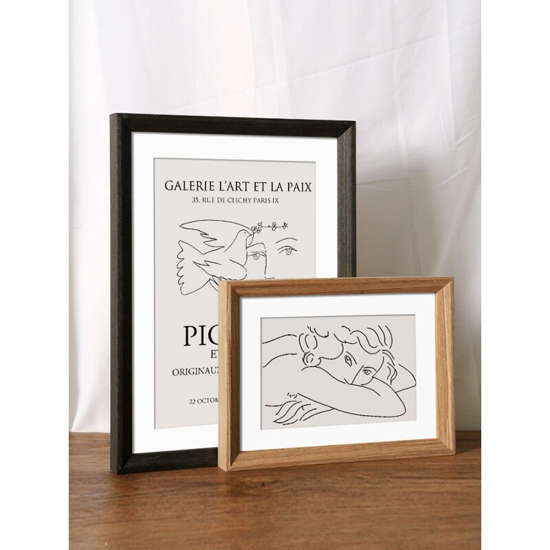 木质相框挂墙a3A4纸画框四4k八8K开水彩素描外框架装裱12寸16定