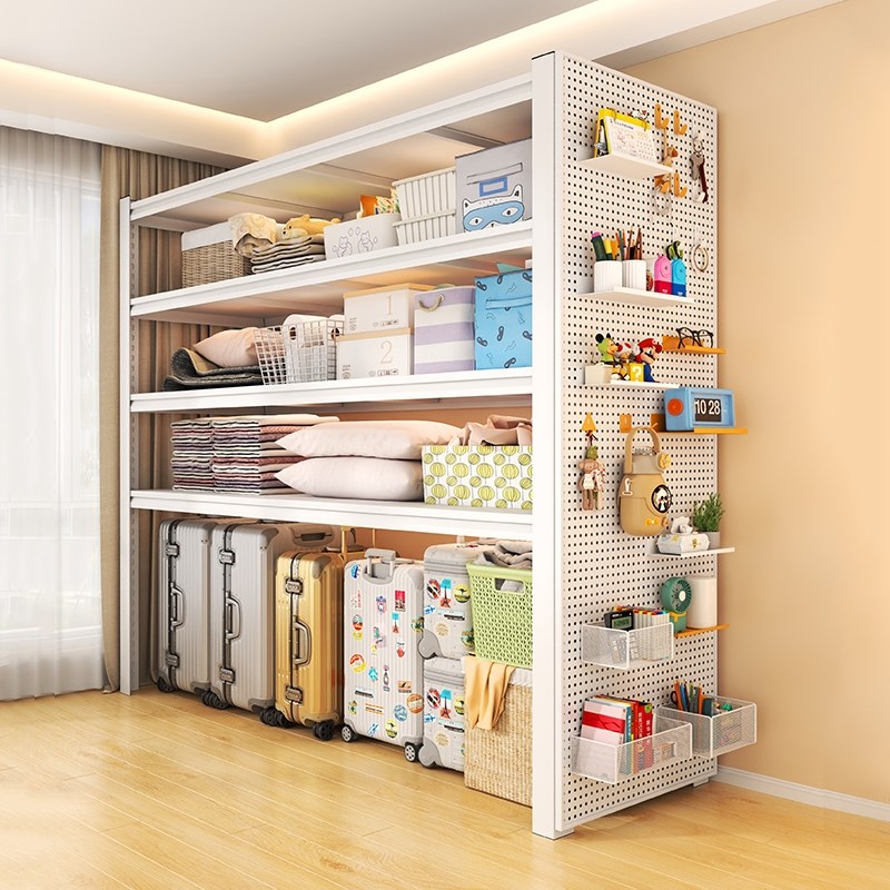 防尘帘置物架下空式多层阳台储货架客厅超市快递收纳落地角钢铁架