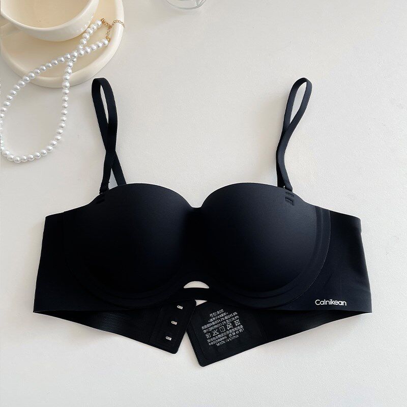 无肩带内衣女小胸聚拢显大防滑不掉无痕隐形粉底液文胸夏季薄款