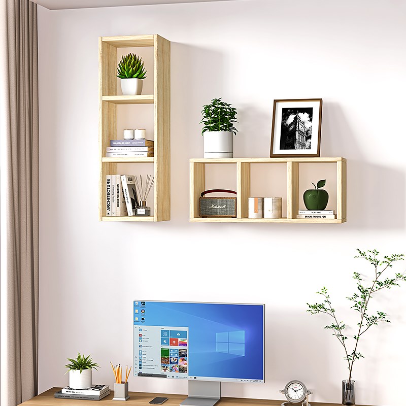 儿童书架实木墙上置物架壁挂式书架壁挂墙面储物柜收纳吊柜墙壁柜