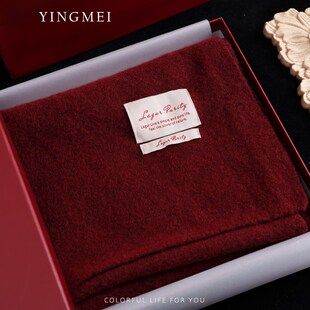 盈妹都市冬日丨大尺寸纯色围巾简约披肩女外搭2024新款红色礼盒装